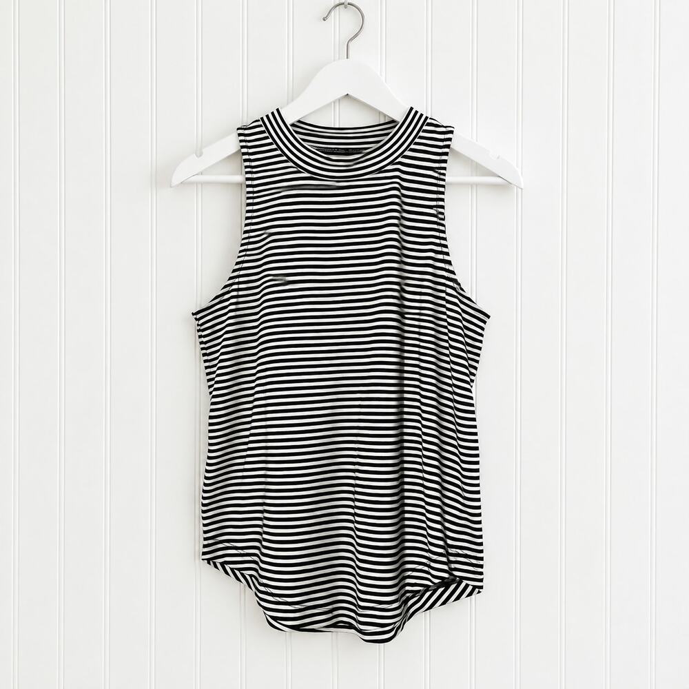 Madewell Tank Top Women's Size Small Shirttail Top Black and White Stripes